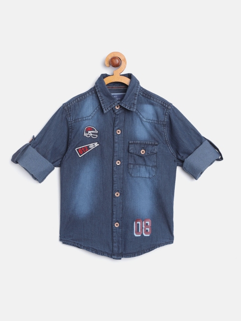 

612 league Boys Navy Blue Faded Denim Shirt