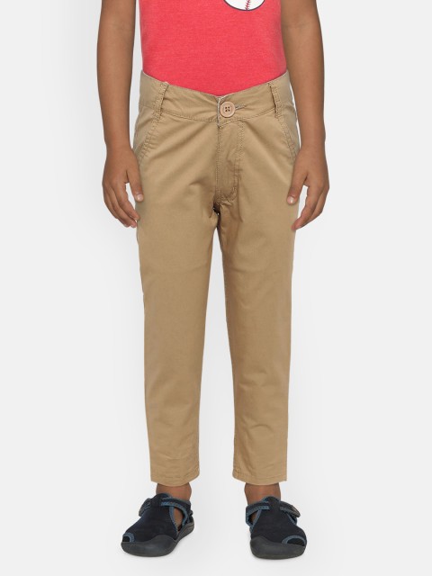 

612 league Boys Khaki Brown Regular Fit Solid Chinos