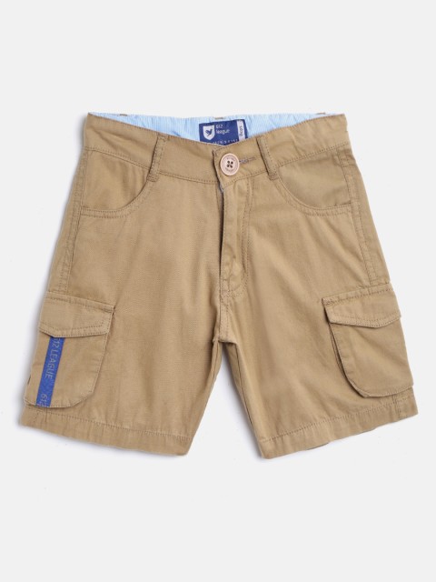 

612 league Boys Khaki Solid Regular Fit Cargo Shorts
