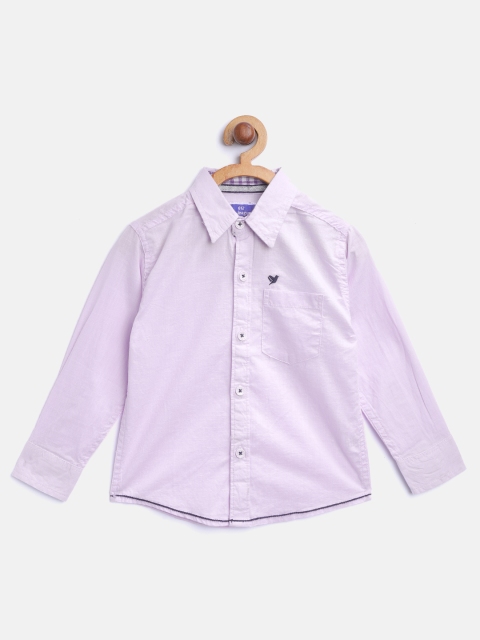 

612 league Boys Lavender Regular Fit Solid Casual Shirt