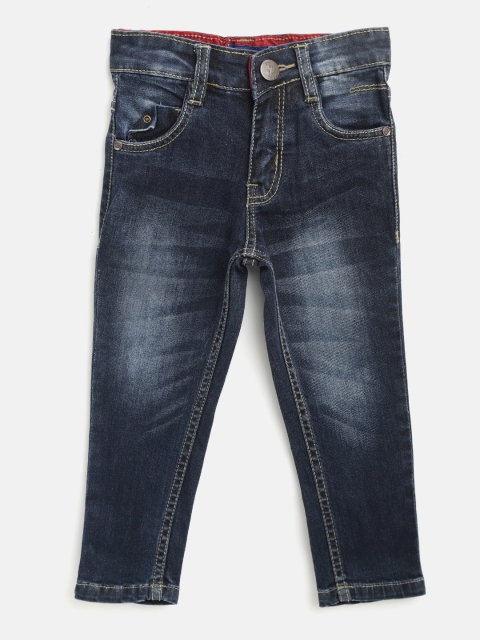 

612 league Boys Navy Blue Regular Fit Mid-Rise Clean Look Stretchable Jeans