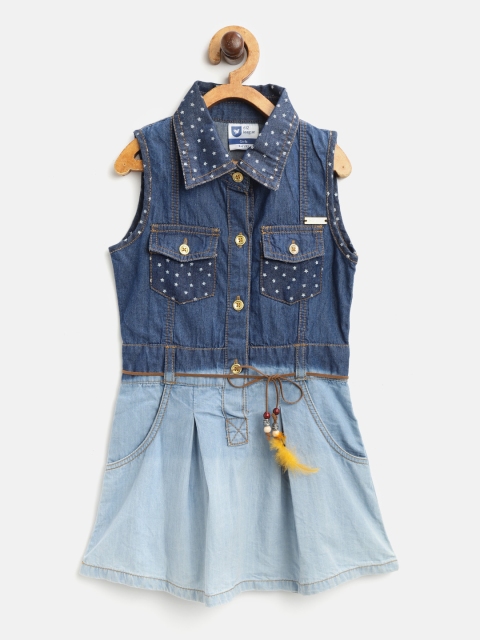 

612 league Girls Blue Chambray Dyed Shirt Dress