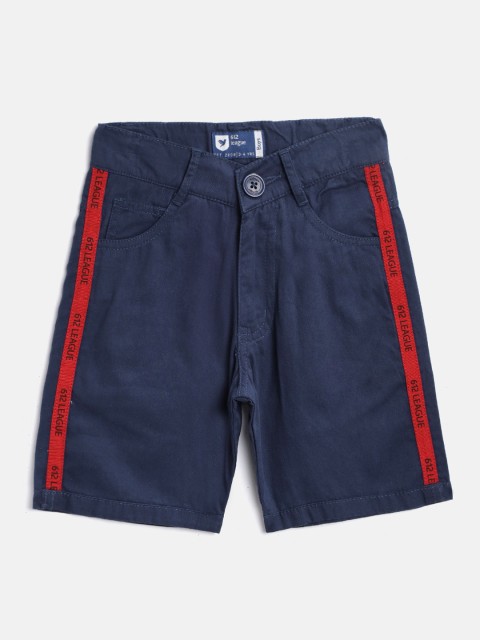 

612 league Boys Navy Blue Solid Regular Fit Shorts