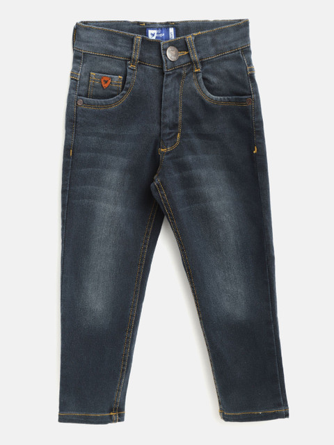 

612 league Boys Navy Blue Regular Fit Mid-Rise Clean Look Stretchable Jeans