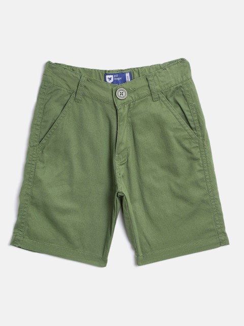 

612 league Boys Olive Green Solid Regular Fit Chino Shorts