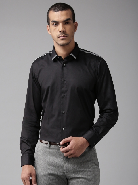 

Blackberrys Men Black Slim Fit Solid Party Shirt