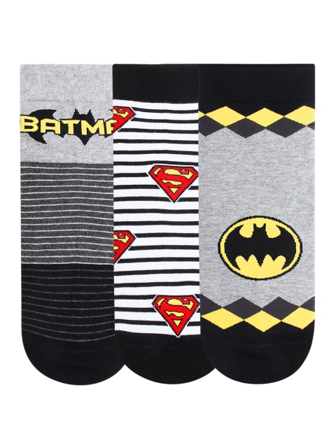 

Bonjour Men Pack of 3 Assorted Superman Batman Ankle-Length Socks, Multi