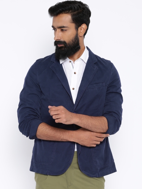 

Allen Solly Jeans Navy Single-Breasted Casual Blazer, Navy blue
