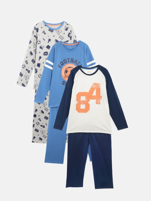 

Marks & Spencer Boys Pack of 3 Printed Night Suits, Blue