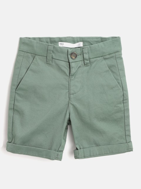 

Marks & Spencer Boys Olive Green Solid Regular Fit Chino Shorts