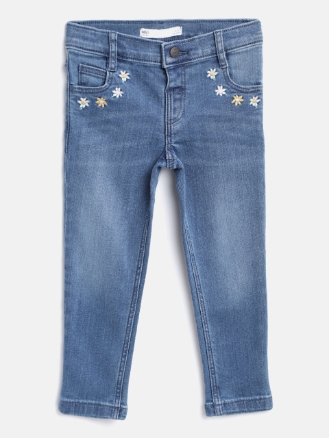 

Marks & Spencer Girls Blue Regular Fit Mid-Rise Clean Look Stretchable Jeans