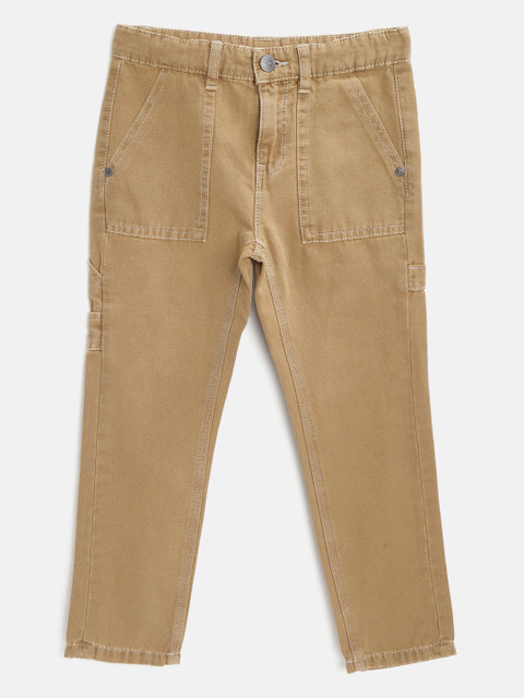 

Marks & Spencer Boys Khaki Regular Fit Solid Trousers