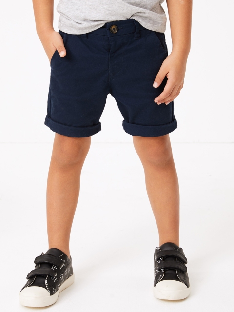 

Marks & Spencer Boys Navy Blue Regular Fit Solid Regular Shorts