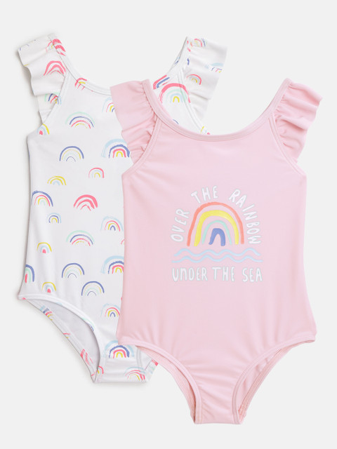 

Marks & Spencer Girls Pack of 2 Swim Bodysuits, Pink