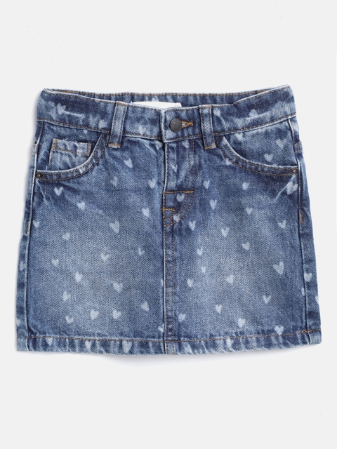 

Marks & Spencer Girls Navy Blue Washed Denim Straight Skirt