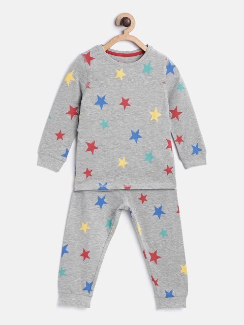 

Marks & Spencer Boys Grey Melange & Red Star Print Night suit