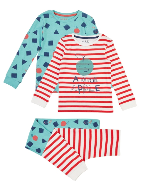 

Marks & Spencer Kids Unisex Pack Of 2 Night Suits, Red