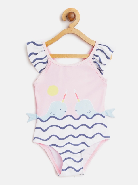 

Marks & Spencer Girls Pink & White Printed Swim Bodysuit