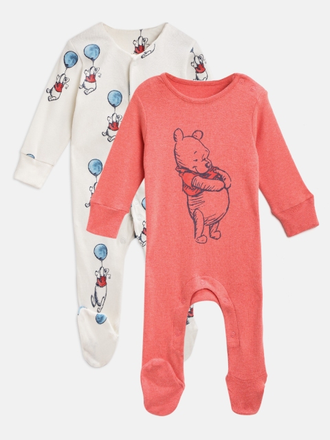 

Marks & Spencer Kids Pack of 2 Printed Sleepsuits, Coral