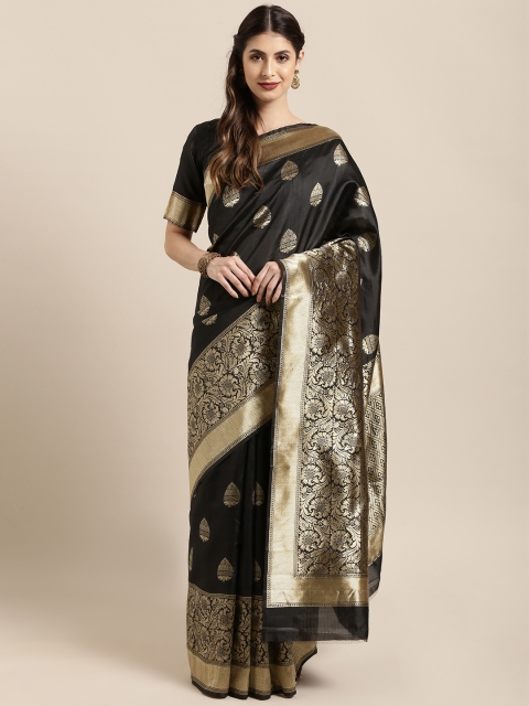 

KALINI Black Poly Silk Woven Design Banarasi Saree