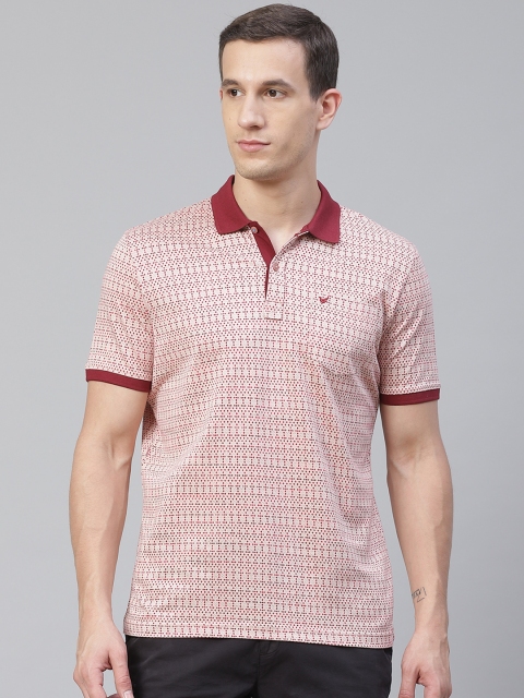 

Blackberrys Men Maroon Slim Fit Self Design Polo Collar T-shirt