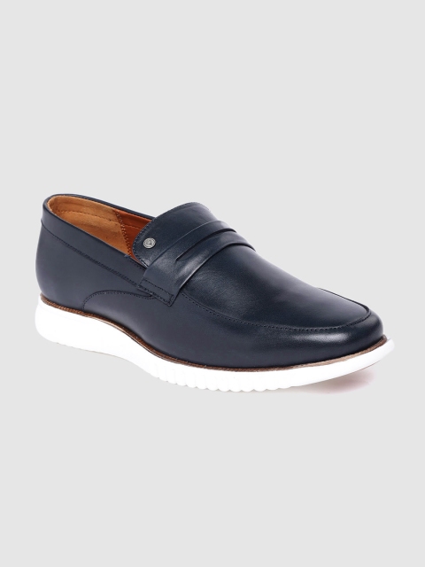 

Allen Solly Men Navy Blue Solid Leather Penny Loafers