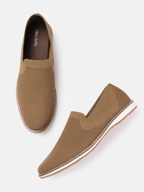 

Allen Solly Men Olive Brown Woven Design Slip-Ons