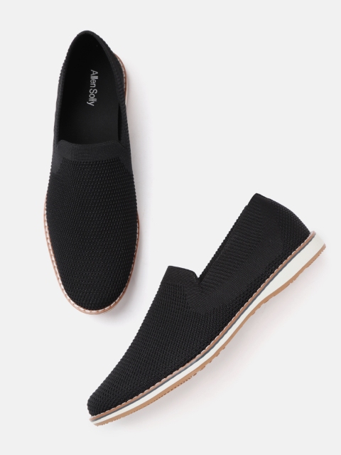 

Allen Solly Men Black Woven Design Slip-On Sneakers