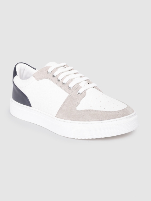 

Allen Solly Men White & Taupe Colourblocked Sneakers