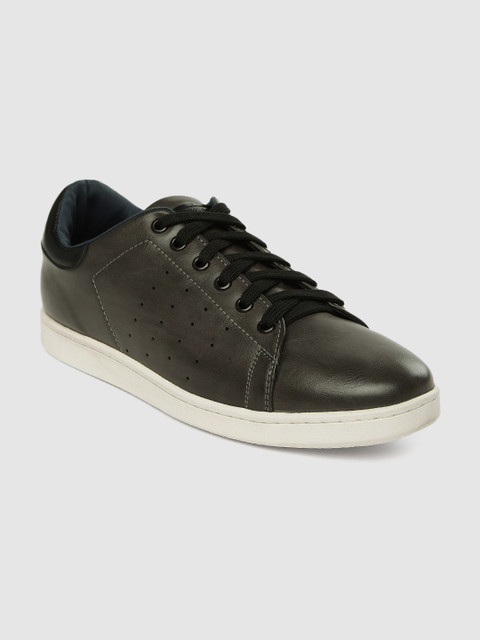 

Allen Solly Men Charcoal Grey Leather Solid Sneakers