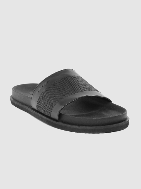 

Allen Solly Men Black Thread-Work Striped Sliders