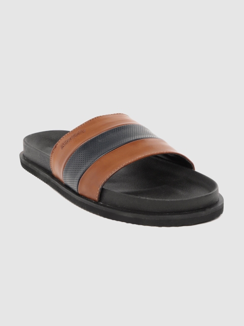 

Allen Solly Men Brown & Navy Colourblocked Sliders
