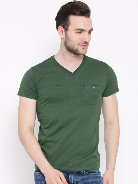 

Allen Solly Olive Green T-shirt