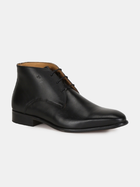 

Arrow Men Black KINTO Mid-Top Leather Semi-Formal Derbys