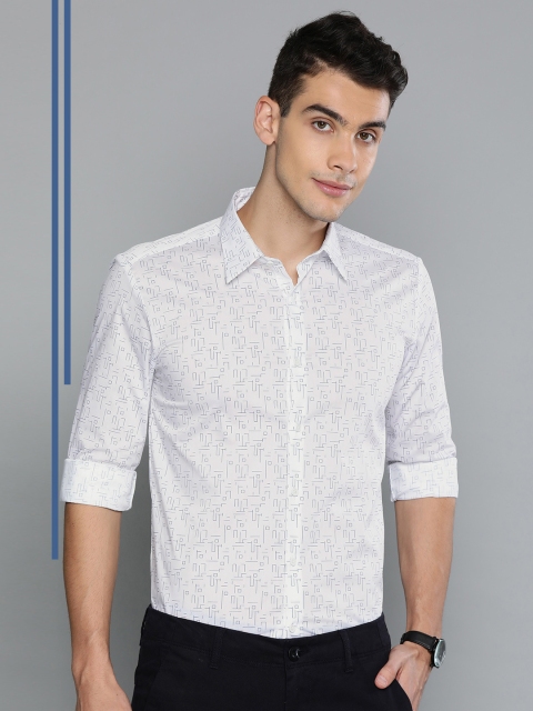 

Louis Philippe Ath.Work Men White Super Slim Fit Printed Smart Casual Shirt