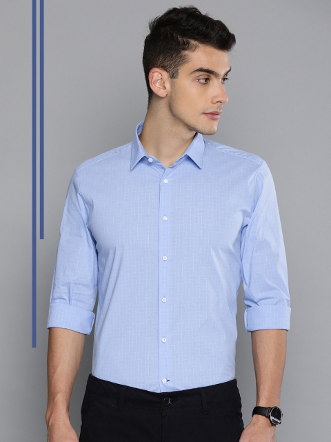 

Louis Philippe Ath.Work Men Blue Super Slim Fit Checked Smart Casual Shirt