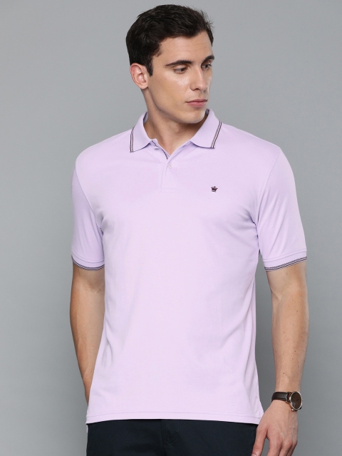 

Louis Philippe Men Purple Solid Polo Collar Golf T-shirt