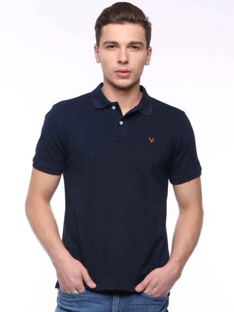 

Allen Solly Navy Polo Pure Cotton T-shirt, Navy blue