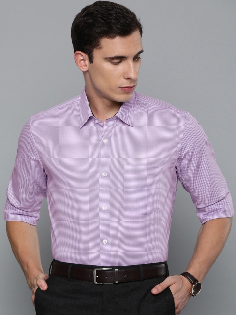 

Louis Philippe Men Purple & White Slim Fit Self Design Formal Shirt
