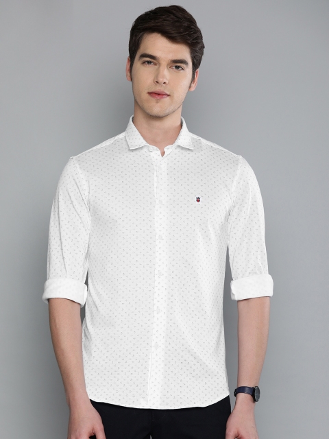 

Louis Philippe Sport Men White & Blue Super Slim Fit Printed Casual Shirt