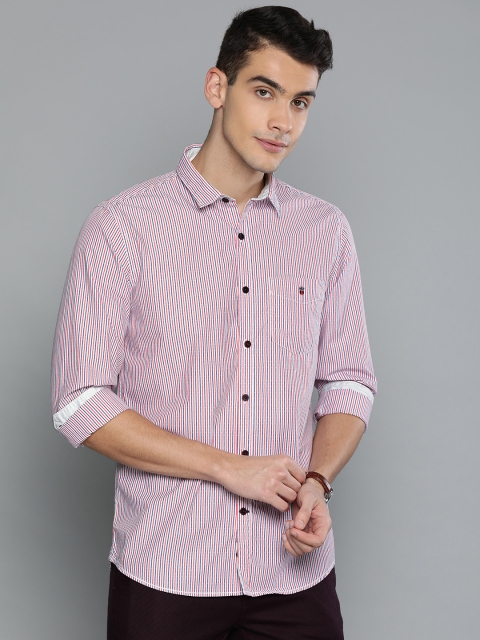 

Louis Philippe Sport Men Red & Blue Super Slim Fit Striped Casual Shirt