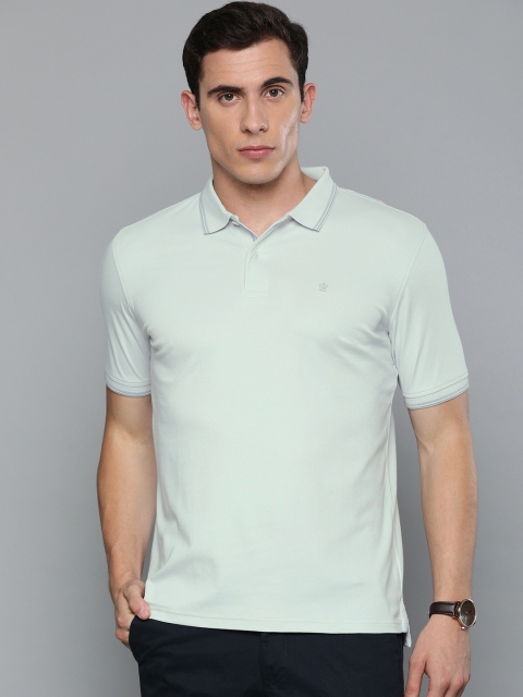 

Louis Philippe Men Light Grey Solid Polo Collar Golf T-shirt