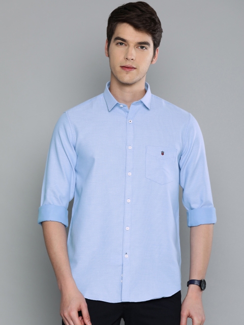 

Louis Philippe Sport Men Blue & White Super Slim Fit Self Design Casual Shirt