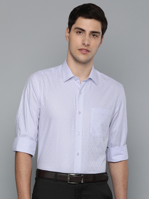 

Louis Philippe Men Blue & Pink Slim Fit Checked Formal Shirt
