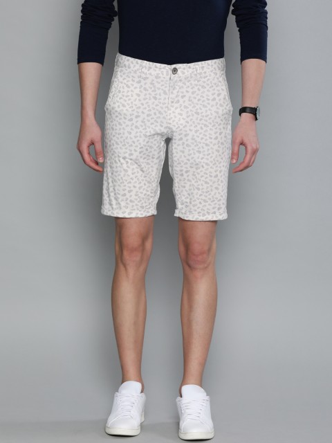 

Louis Philippe Sport Men Grey & White Printed Slim Fit Regular Shorts