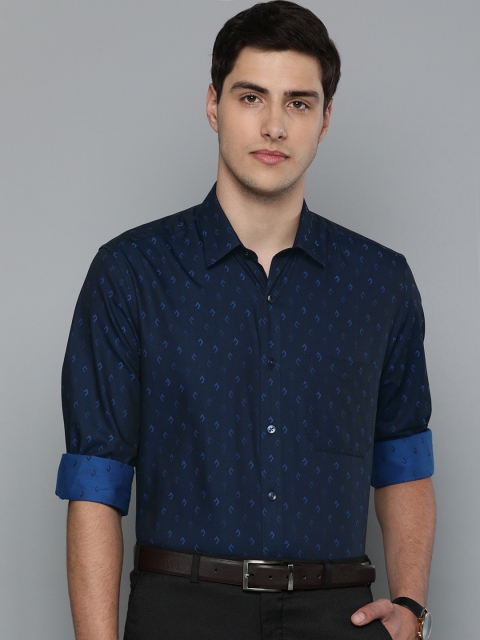 

Louis Philippe Men Navy Blue Slim Fit Printed Formal Shirt