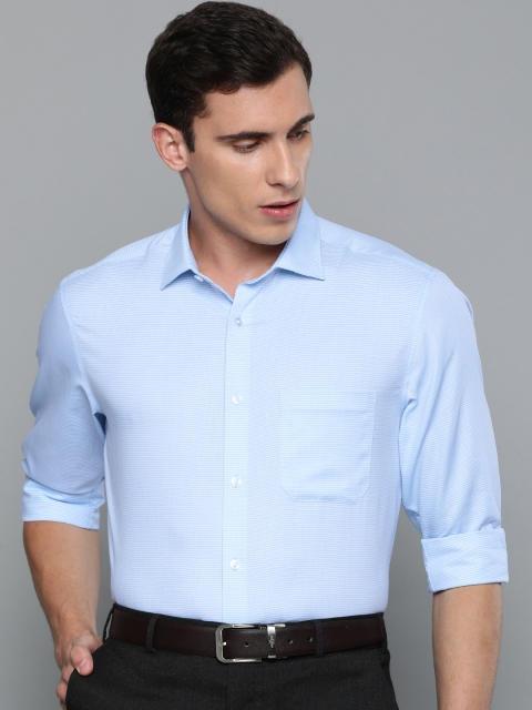 

Louis Philippe Men Blue & White Slim Fit Striped Formal Shirt
