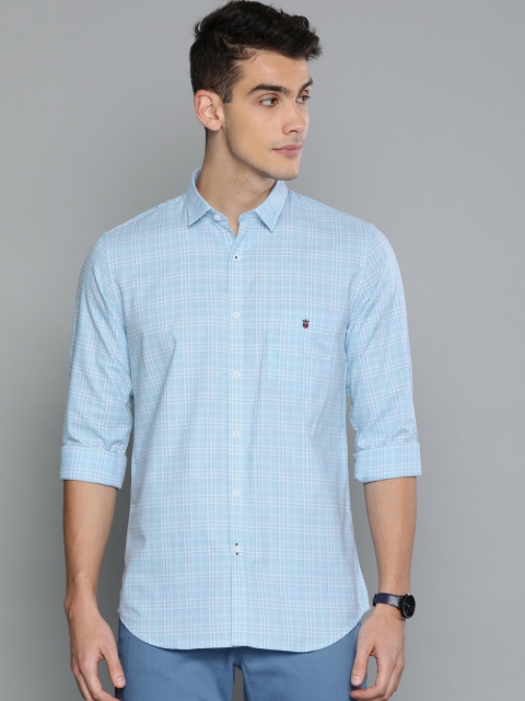 

Louis Philippe Sport Men Blue & White Super Slim Fit Checked Casual Shirt