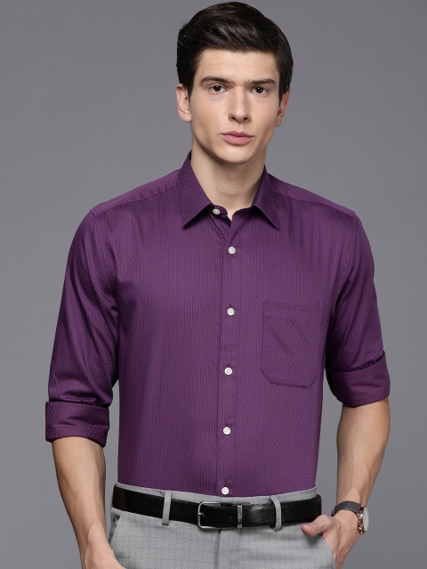 

Louis Philippe Men Purple & Blue Slim Fit Striped Formal Shirt