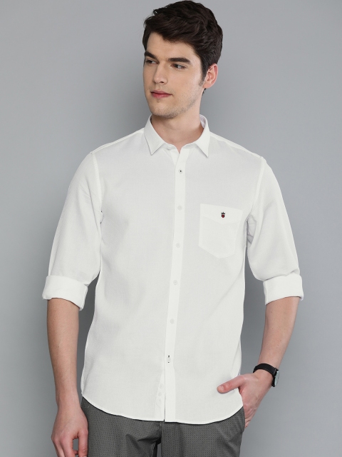 

Louis Philippe Sport Men White Super Slim Fit Self Design Casual Shirt
